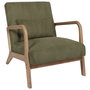 Home Deco Factory Butaca Scott Verde - Colección Cocooning, Tapizado Poliéster, 64.5x83.5x75 cm