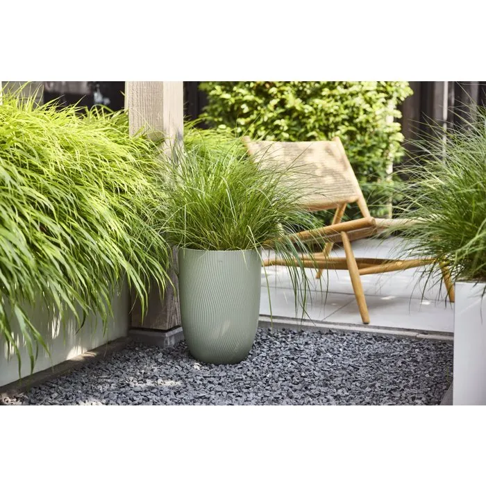 ELHO Sereh Tall 30 - Maceta Alta 22L - 30x29.5x41 cm - Verde - Para Balcón, Interior y Exterior