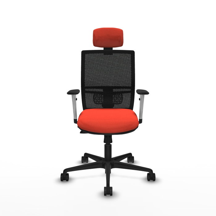 PIQUERAS Y CRESPO Silla de oficina Yunquera con mecanismo Sincro/Traslack, Naranja oscuro y Negro