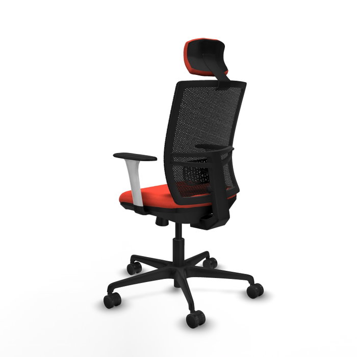 PIQUERAS Y CRESPO Silla de oficina Yunquera con mecanismo Sincro/Traslack, Naranja oscuro y Negro