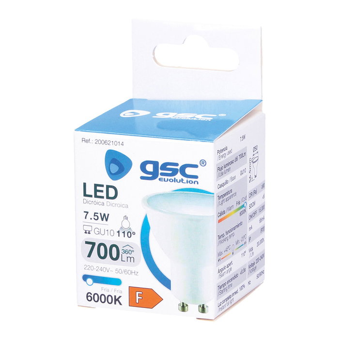 GSC Evolution Bombilla LED dicroica 7,5W GU10 6000K GSC Evolution Bombilla LED dicroica 7,5W GU10 6000K