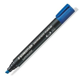 STAEDTLER Lumocolor 350 Azul Punta Biselada (Pack de 10)