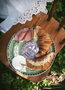 Hermia Plato de Servicio PRC0006 Cerámica Lila 30 x 30 x 2 cm