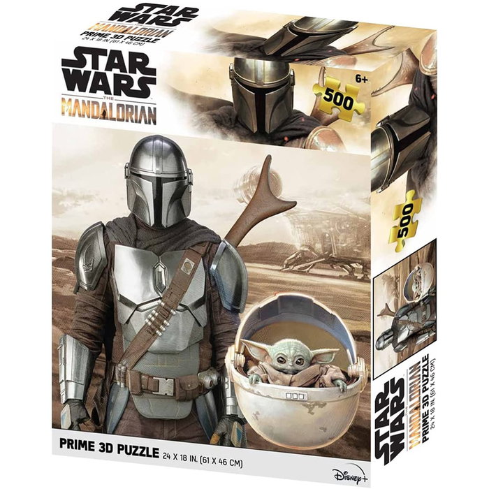 Prime 3d Puzle Lenticular 3D Mando y Grogu El Mandaloriano 500 Piezas