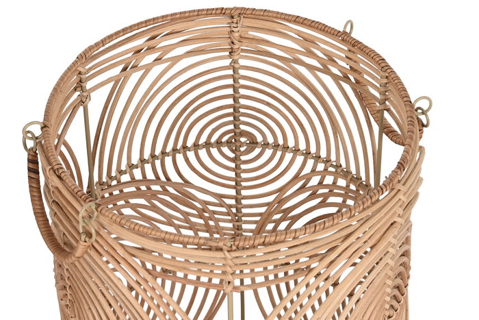 DKD Home Decor Cesta Tropical Marron Claro Ratan 45 x 57 x 45 cm Set de 2