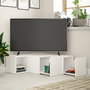 Hanah Home Compact Soporte de TV Blanco 90x32x92cm Moderno y Elegante con Amplio Almacenamiento y Montaje en Pared