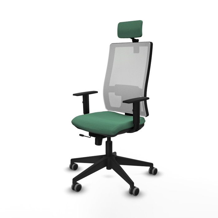 PIQUERAS Y CRESPO Silla de oficina Horna Sincro/Traslack Verde esmeralda/Blanco