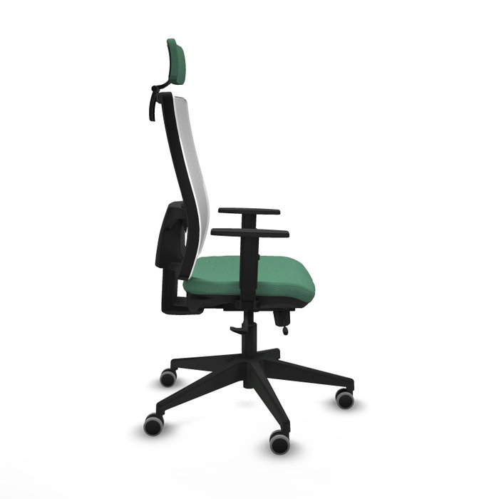 PIQUERAS Y CRESPO Silla de oficina Horna Sincro/Traslack Verde esmeralda/Blanco