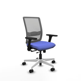 PIQUERAS Y CRESPO Silla de oficina Haches con mecanismo Sincro/Traslack, Azul claro y Gris