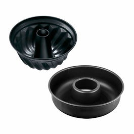 Zenker Molde Kouglof y molde savarin Negro Metalizado 25 y 28 cm