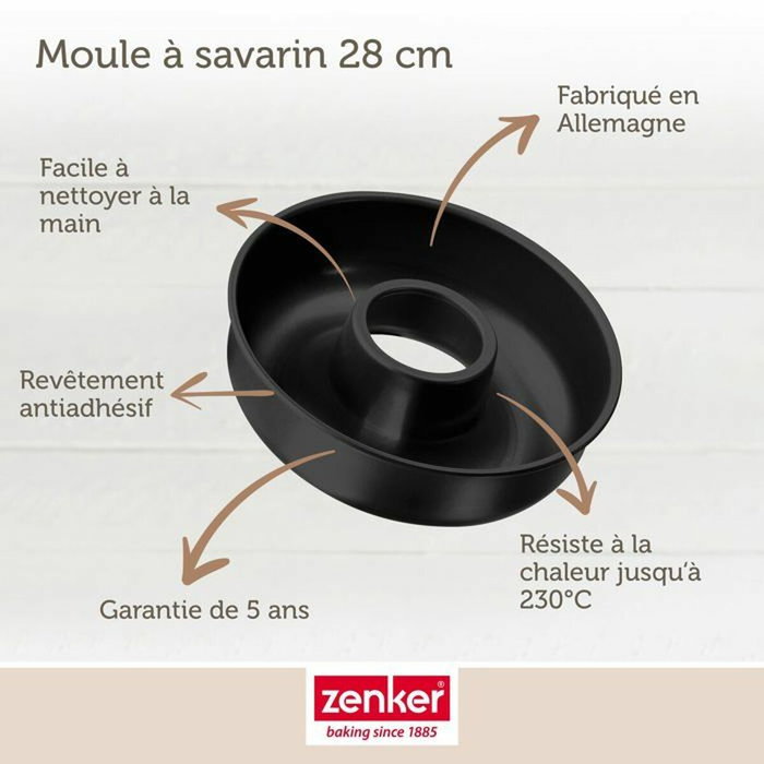 Zenker Molde Kouglof y molde savarin Negro Metalizado 25 y 28 cm