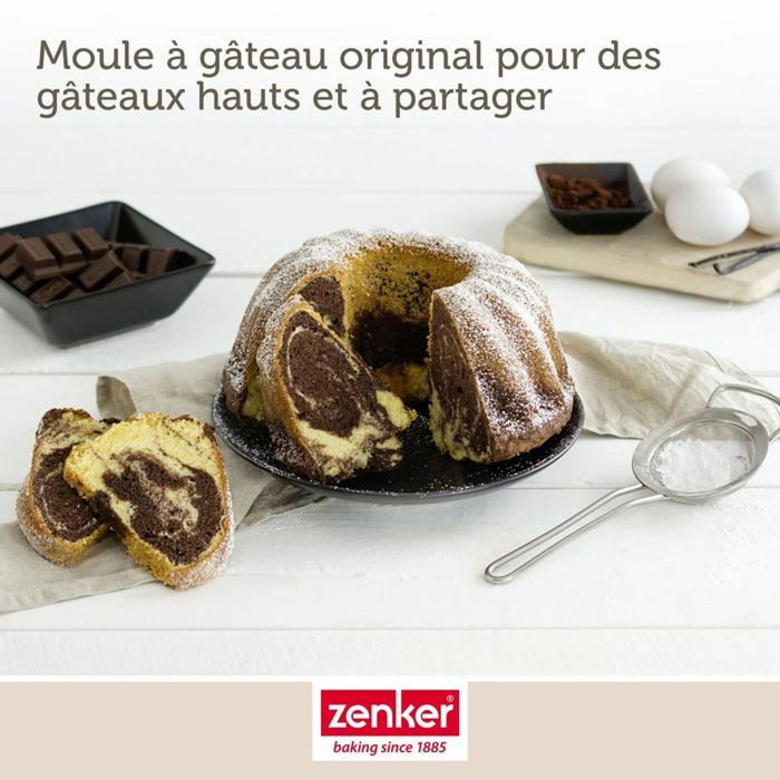 Zenker Molde Kouglof y molde savarin Negro Metalizado 25 y 28 cm