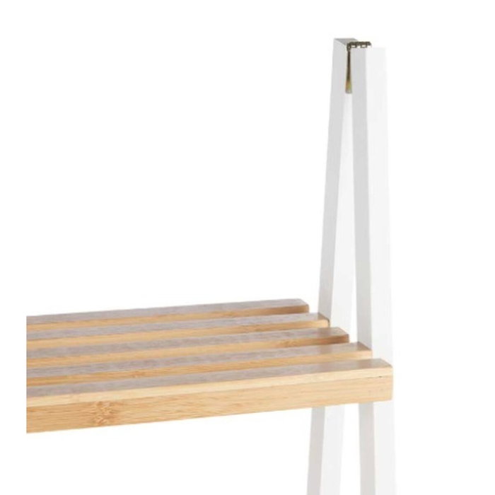 Berilo Estantería Escalera 4 Estantes Bambú Blanco Berilo Estantería Escalera 4 Estantes Bambú Blanco