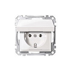 MERTEN MEG2311-0319 Toma de Corriente SCHUKO con Tapa Abatible, Color Blanco Polar