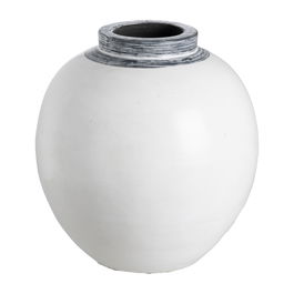 Jarrón Blanco Terracota Decoración 29 X 31 X 30 cm