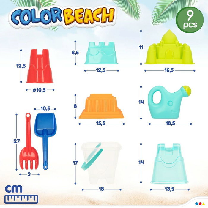 Set de Juguetes de Playa Colorbaby Polipropileno (12 Unidades) Set de Juguetes de Playa Colorbaby Polipropileno (12 Unidades)