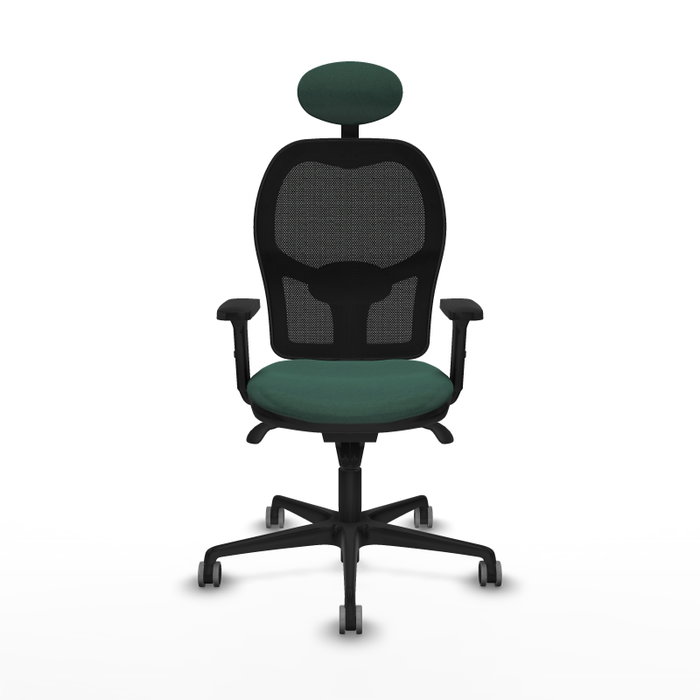 PIQUERAS Y CRESPO Silla de oficina Jorquera con mecanismo Sincro, Verde botella y Negro