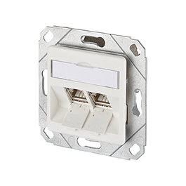 METZ CONNECT Anschlussdose C6Amodul 2 Port 270 UP reinweiss, Roseta de Conectores Modular