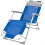 Aktive Tumbona plegable de playa multiposición azul con cojín