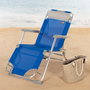 Aktive Tumbona plegable de playa multiposición azul con cojín