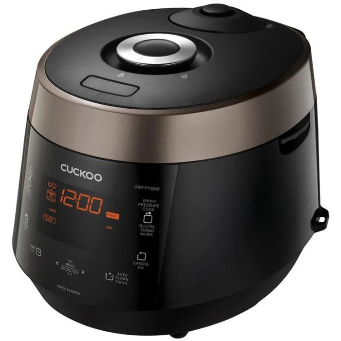 Cuckoo CRP-P1009S Arrocera Digital a Dampfdruck 1.8L Marrón y Rojo, 1150W, con Pantalla LCD y Función Mantener Caliente