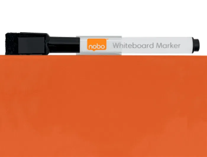 Nobo Pizarra Magnética Blanca para Hogar, Naranja, 360x360 mm