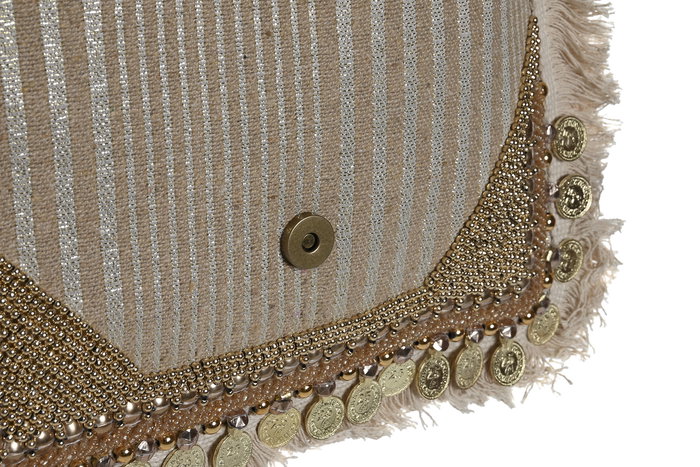 DKD Home Decor Bolso Mediterraneo Plateado Dorado 4 x 25 x 33 cm (4 Unidades)