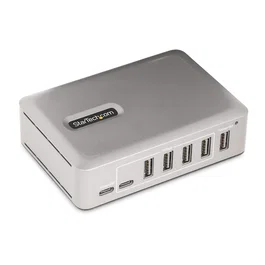 StarTech.com Hub USB-C de 7 Puertos | 5x USB-A + 2x USB-C | 10Gbps | Autoalimentado 65W | 10G5A2CS-USB-C-HUB | Color Plata