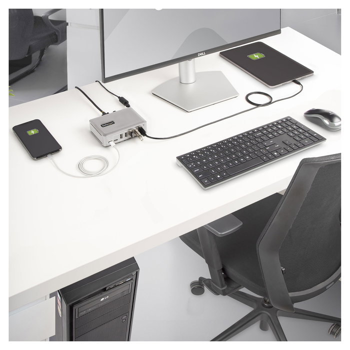 StarTech 10G5A2CS Hub USB-C de 7 Puertos, Autoalimentado, 10 Gbps, USB 3.2 Gen 2 Tipo-A y Tipo-C, Color Plata