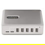 StarTech 10G5A2CS Hub USB-C de 7 Puertos, Autoalimentado, 10 Gbps, USB 3.2 Gen 2 Tipo-A y Tipo-C, Color Plata