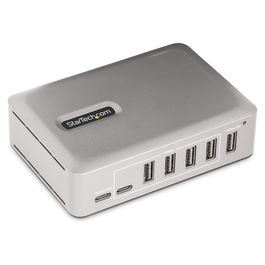 StarTech 10G5A2CS Hub USB-C de 7 Puertos, Autoalimentado, 10 Gbps, USB 3.2 Gen 2 Tipo-A y Tipo-C, Color Plata