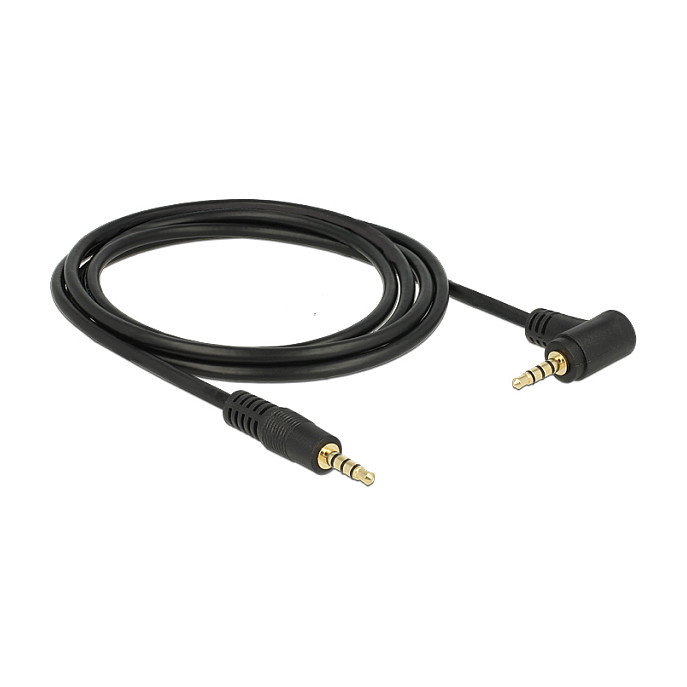 DeLOCK Cable de audio 3,5 mm 4 Pin Macho a Macho Angular 2 m Negro