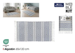 Moblekit Alfombra de Algodón Gris 65x120cm