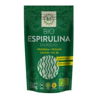 Solnatural Espirulina en Polvo 125 g Ecológica Bio - Superalimento Vegano Solnatural Espirulina en Polvo 125 g Ecológica Bio - Superalimento Vegano