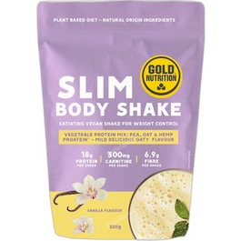 GOLD NUTRITION Slim Body Shake Vainilla - Batido Proteico de Sustitución de Comida para Control de Peso - 300 g
