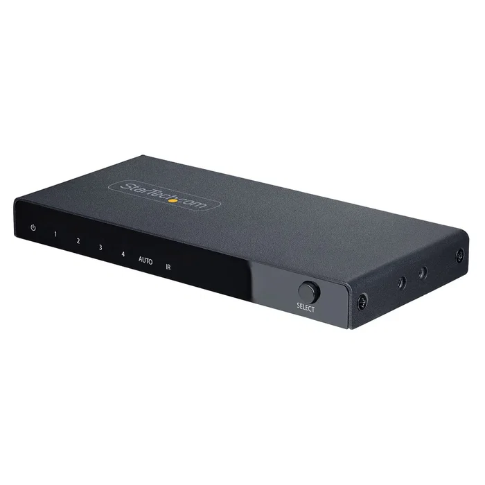 StarTech.com 4PORT-8K-HDMI-SWITCH | Switch HDMI 2.1 4x1 | 4K@120Hz & 8K@60Hz | HDR10+ | VRR/ALLM/CEC | Audio 7.1 HD | Kit montaje y mando StarTech.com 4PORT-8K-HDMI-SWITCH | Switch HDMI 2.1 4x1 | 4K@120Hz & 8K@60Hz | HDR10+ | VRR/ALLM/CEC | Audio 7.1 HD | Kit montaje y mando