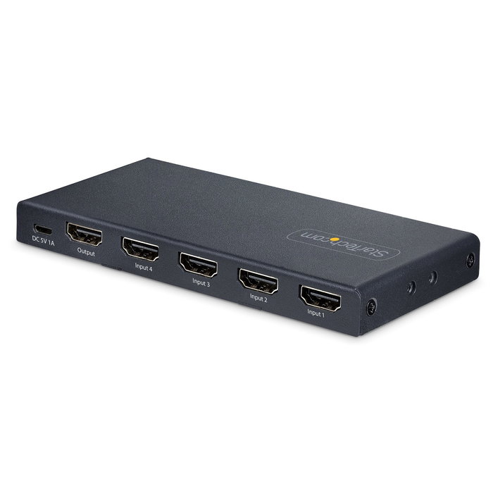 StarTech.com 4PORT-8K-HDMI-SWITCH | Switch HDMI 2.1 4x1 | 4K@120Hz & 8K@60Hz | HDR10+ | VRR/ALLM/CEC | Audio 7.1 HD | Kit montaje y mando StarTech.com 4PORT-8K-HDMI-SWITCH | Switch HDMI 2.1 4x1 | 4K@120Hz & 8K@60Hz | HDR10+ | VRR/ALLM/CEC | Audio 7.1 HD | Kit montaje y mando