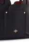 Lucky Bees 1292 Bolso Tote Negro Piel de Polivinilo