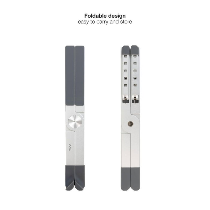 Tooq Soporte Elevador Plegable de Aluminio para Portátil, Plata Tooq Soporte Elevador Plegable de Aluminio para Portátil, Plata