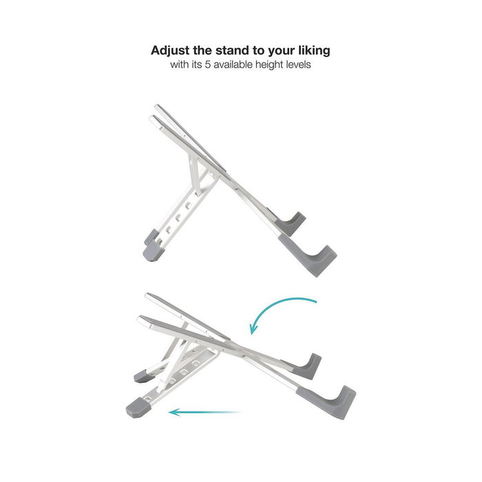 Tooq Soporte Elevador Plegable de Aluminio para Portátil, Plata Tooq Soporte Elevador Plegable de Aluminio para Portátil, Plata