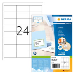 HERMA Etiquetas Premium A4 Blanco 66x33,8 mm 2400 Unidades