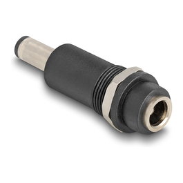 DeLOCK Adaptador de Corriente DC 5.5 x 2.1 mm Hembra a 5.5 x 2.5 mm Macho, Conector Derecho Negro