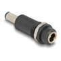 DeLOCK Adaptador de Corriente DC 5.5 x 2.1 mm Hembra a 5.5 x 2.5 mm Macho, Conector Derecho Negro