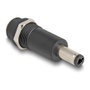 DeLOCK Adaptador de Corriente DC 5.5 x 2.1 mm Hembra a 5.5 x 2.5 mm Macho, Conector Derecho Negro