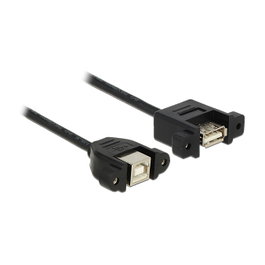DeLOCK Cable USB 2.0 Hembra B a Hembra A 0,25 m Negro