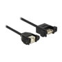 DeLOCK Cable USB 2.0 Hembra B a Hembra A 0,25 m Negro