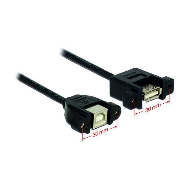 DeLOCK Cable USB 2.0 Hembra B a Hembra A 0,25 m Negro DeLOCK Cable USB 2.0 Hembra B a Hembra A 0,25 m Negro
