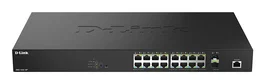 D-Link DMS-1250-18P/E Switch Gestionado L2 - 16 Puertos 2.5G Ethernet (100/1000/2500) con PoE+, 2 Ranuras SFP+, Montaje en Rack, Negro