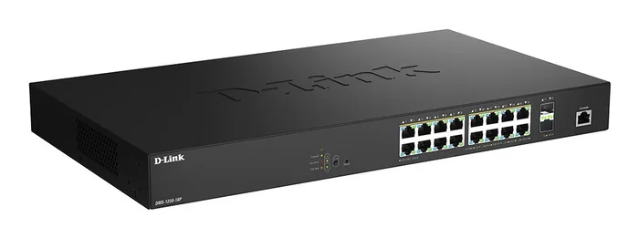 D-Link DMS-1250-18P/E Switch Gestionado L2 - 16 Puertos 2.5G Ethernet (100/1000/2500) con PoE+, 2 Ranuras SFP+, Montaje en Rack, Negro D-Link DMS-1250-18P/E Switch Gestionado L2 - 16 Puertos 2.5G Ethernet (100/1000/2500) con PoE+, 2 Ranuras SFP+, Montaje en Rack, Negro