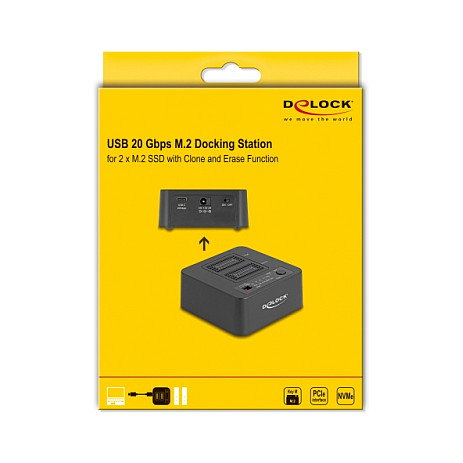 DeLOCK 64300 Estación de acoplamiento para 2 unidades M.2 NVMe PCIe SSD USB 20 Gbps DeLOCK 64300 Estación de acoplamiento para 2 unidades M.2 NVMe PCIe SSD USB 20 Gbps
